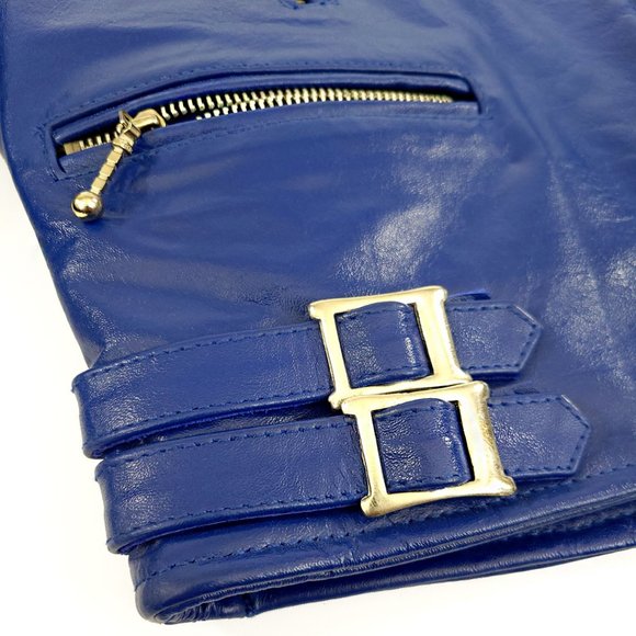 Straight To Hell Defector Leather Jacket -Royal Blue - NWOT - Picture 7 of 13